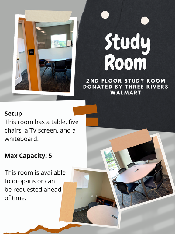 The study lab has a max capacity of 5 people.