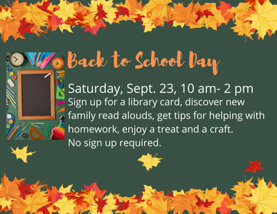 Back to School at the Library Back to School at the Library