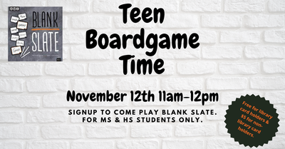 Blank Slate Board Game Time!