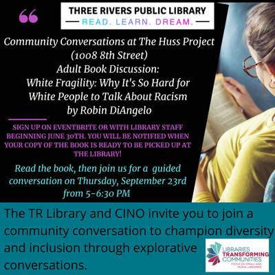 Community Conversations: Adult Book Discussion - "White Fragility" by Robin DiAngelo