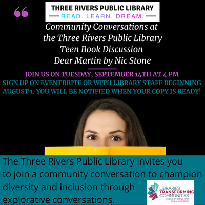 Community Conversations: Book Talk Dear Martin Community Conversations: Book Talk Dear Martin