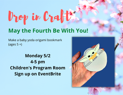Drop-In Craft: Baby Yoda Bookmark Drop-In Craft: Baby Yoda Bookmark