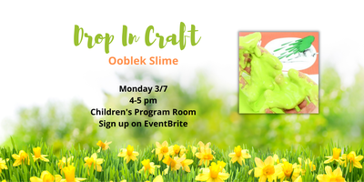Drop-in Craft: Ooblek Drop-in Craft: Ooblek