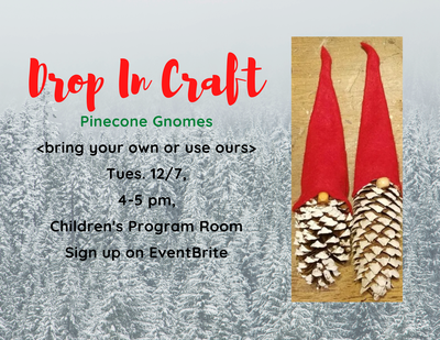 Drop In Craft: Pinecone Gnomes Drop In Craft: Pinecone Gnomes