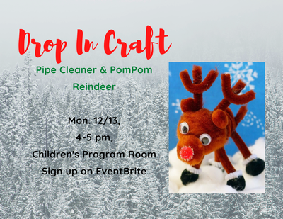 Drop In Craft: Pipe Cleaner & Pom Pom Reindeer Drop In Craft: Pipe Cleaner & Pom Pom Reindeer