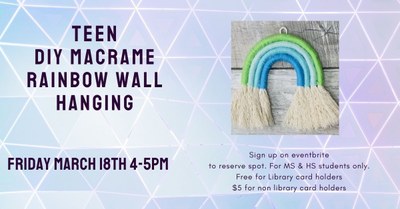 Teen DIY Macramé Rainbow Teen DIY Macramé Rainbow