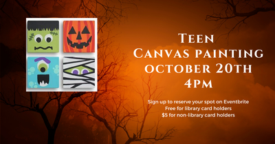 Teen Halloween Canvas Painting Teen Halloween Canvas Painting