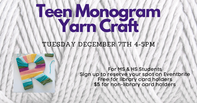 Teen Monogram Yarn Craft Teen Monogram Yarn Craft