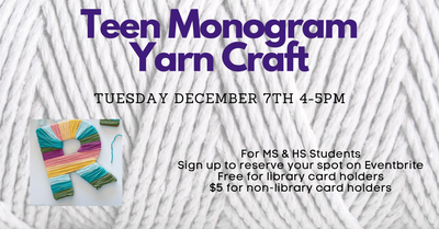 Teen Monogram Yarn Craft